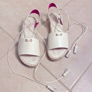 Sandals: Trina Turk size 9 White Espadrilles